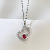 Natural Ruby Pendant Hulu Pigeon Blood Color With Certificate Diamond 18k Solid Gold